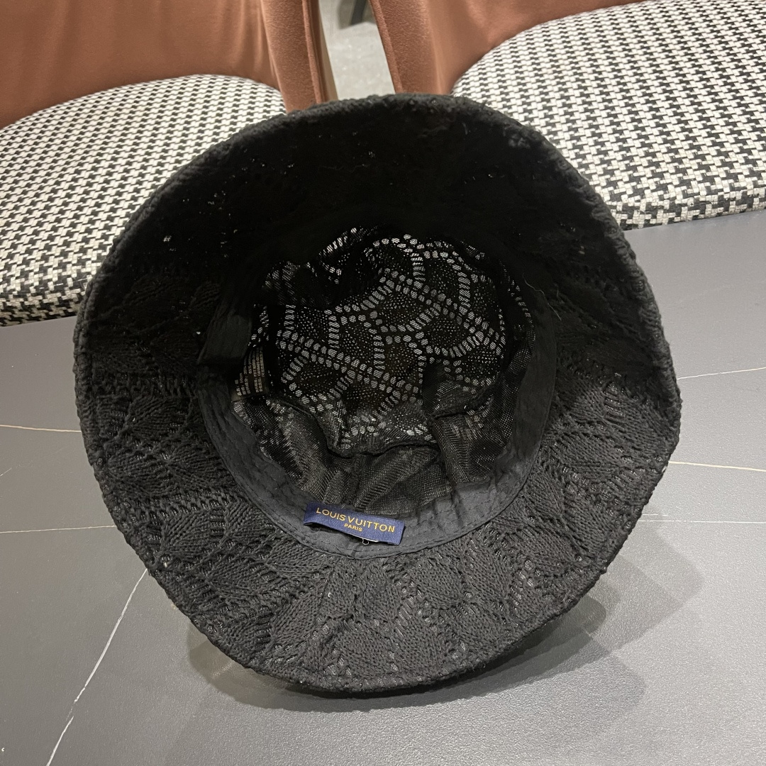  路易威登lv 2025春夏季薄款镂空针织渔夫帽子女休闲
百搭遮阳防晒盆帽大头国品脸小