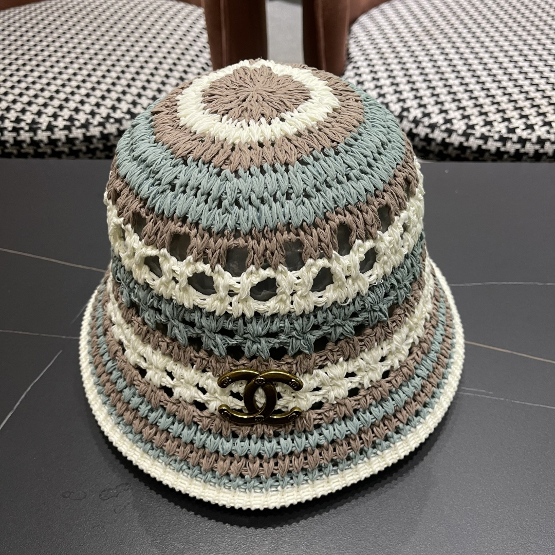 NO:222239,Hat Fisherman's Hat Baseball Hat Knitted Hat Chanel Japanese Stripe Knitted Hollow Cotton Fisherman's Hat Women's Spring and Summer 2025 New Breathable Sunscreen Hat Basin Hats, Hats, Chanel, Chanel, espadrilles, Hats19860909帽子渔夫帽棒球帽针织帽 Chanel香奈日系条纹针织镂空棉渔夫帽女春夏季2025新款透气遮阳防晒帽子盆帽,帽子,chanel,chanel,espadrilles,hats,hat
