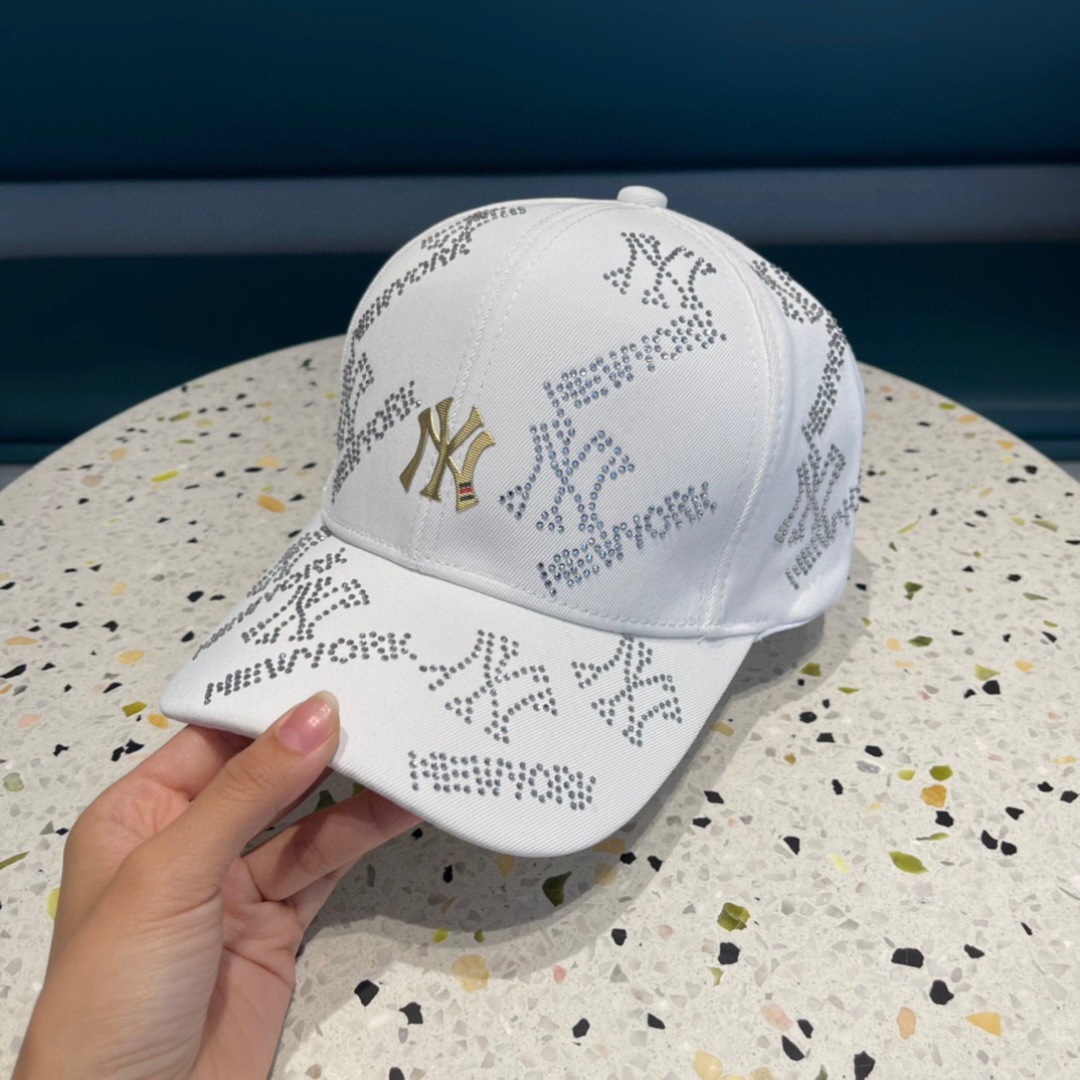 P105 MLB-NY new baseball cap, high-end drill logo, imported custom-made duck tongue caps - 图片 2