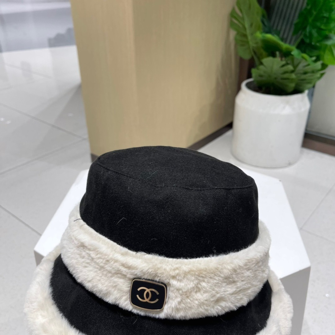Chanel香奈儿秋冬新款拼色渔夫帽，名媛气质款
