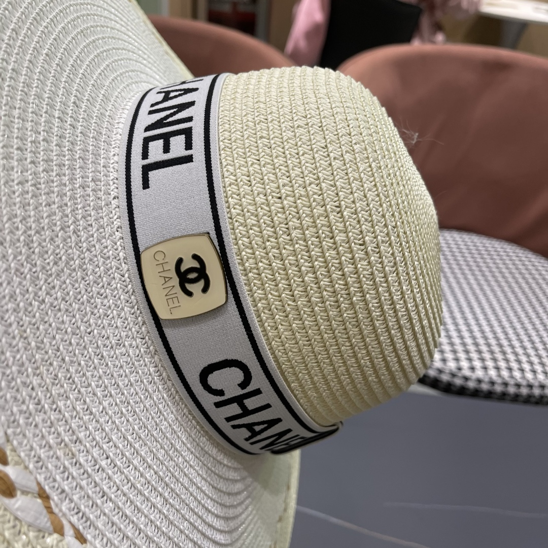 Chanel香奈儿大帽沙滩防晒大草帽，超重工定制，出街必备