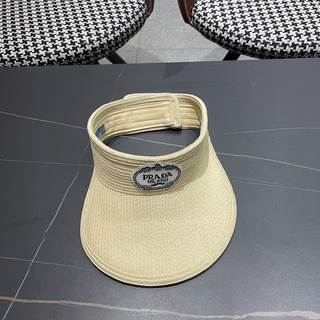  普拉达Prada草编空顶帽子女夏季跑步马拉松运动
防晒帽可折叠显脸小遮阳太阳帽