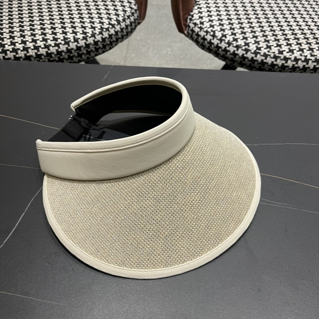  迪奥Dior遮阳帽女夏户外出游百搭防紫外线大
帽檐空顶帽可扎马尾骑车太阳帽