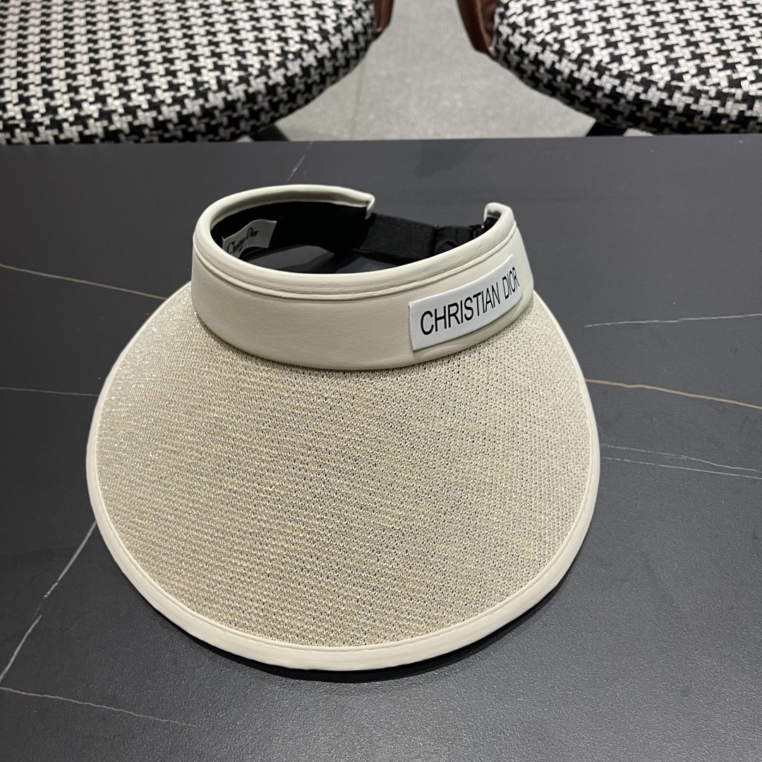  迪奥Dior遮阳帽女夏户外出游百搭防紫外线大
帽檐空顶帽可扎马尾骑车太阳帽