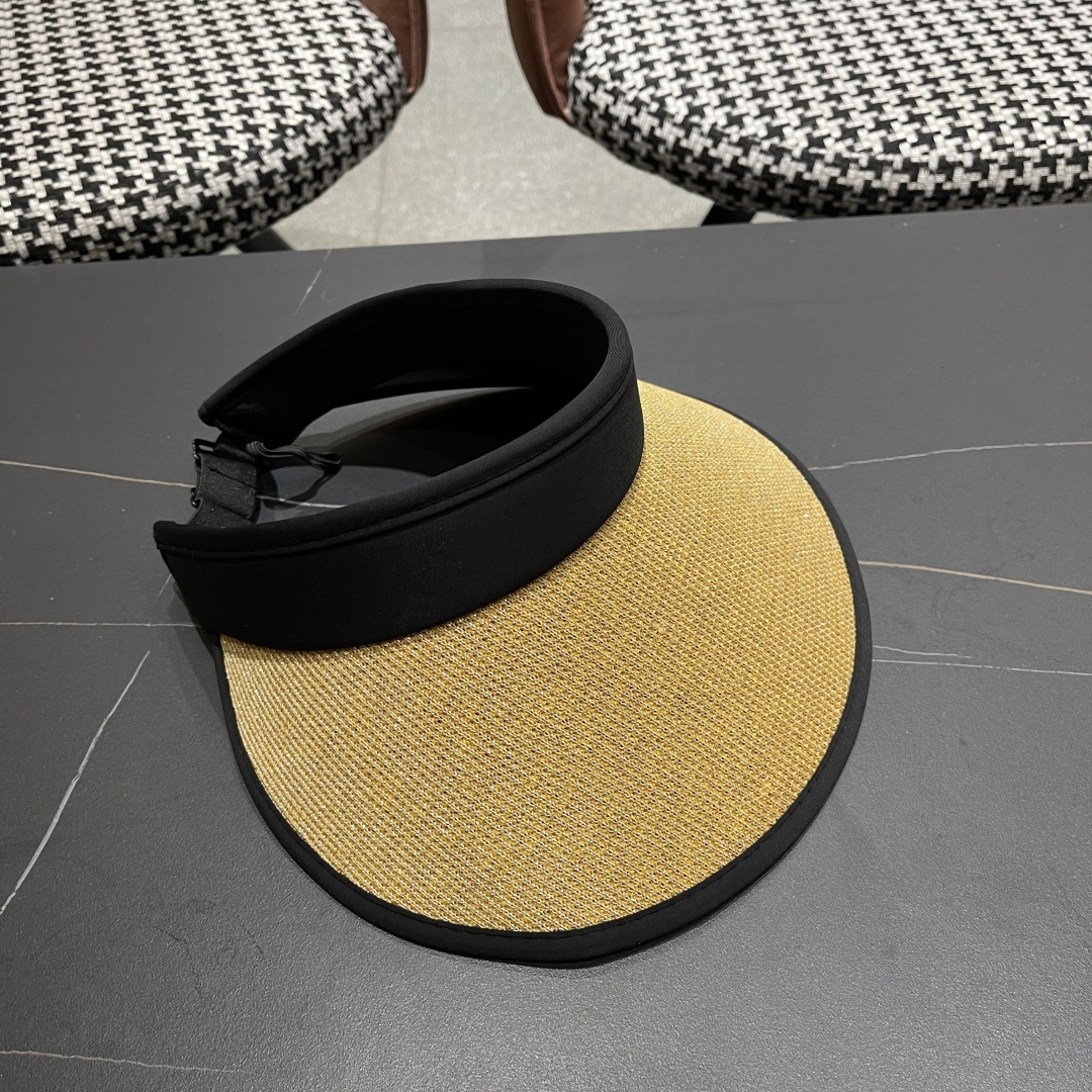  迪奥Dior遮阳帽女夏户外出游百搭防紫外线大
帽檐空顶帽可扎马尾骑车太阳帽