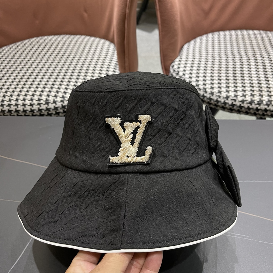  路易威登lv棒球帽 LouisVuitton新款法式蝴蝶结渔夫帽子女春夏时尚甜美遮阳
显脸小可折晉防晒