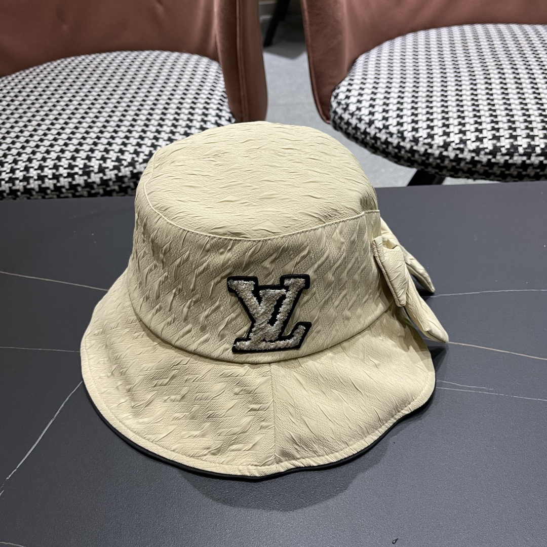  路易威登lv棒球帽 LouisVuitton新款法式蝴蝶结渔夫帽子女春夏时尚甜美遮阳
显脸小可折晉防晒