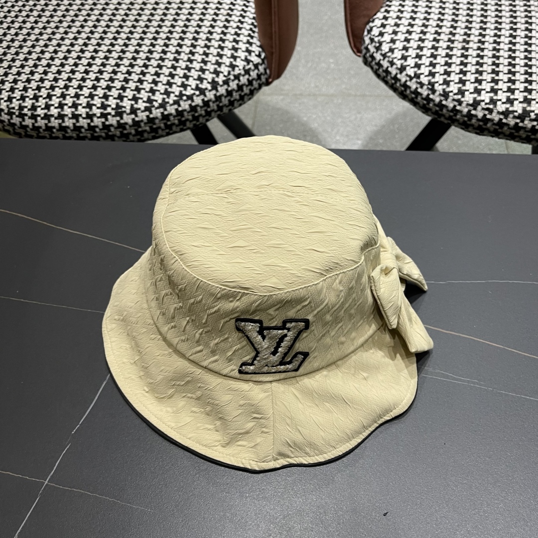  路易威登lv棒球帽 LouisVuitton新款法式蝴蝶结渔夫帽子女春夏时尚甜美遮阳
显脸小可折晉防晒