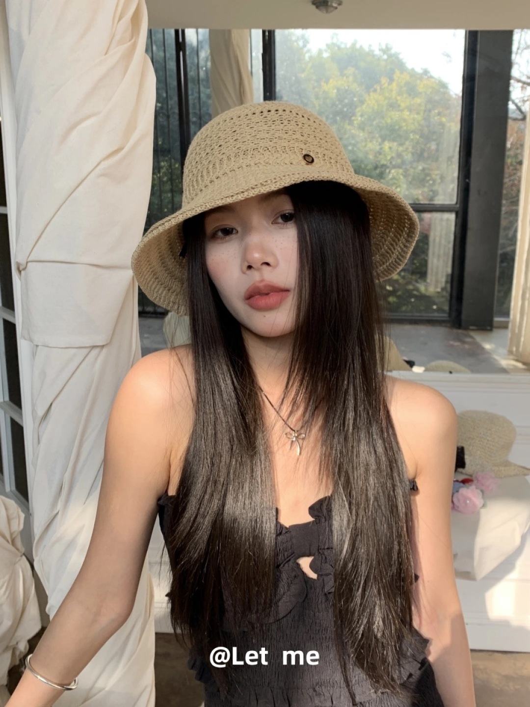  赛琳 CELINE 日系纯色针织镂空渔夫帽子女春夏季2025
新款透气遮阳防晒帽子盆帽