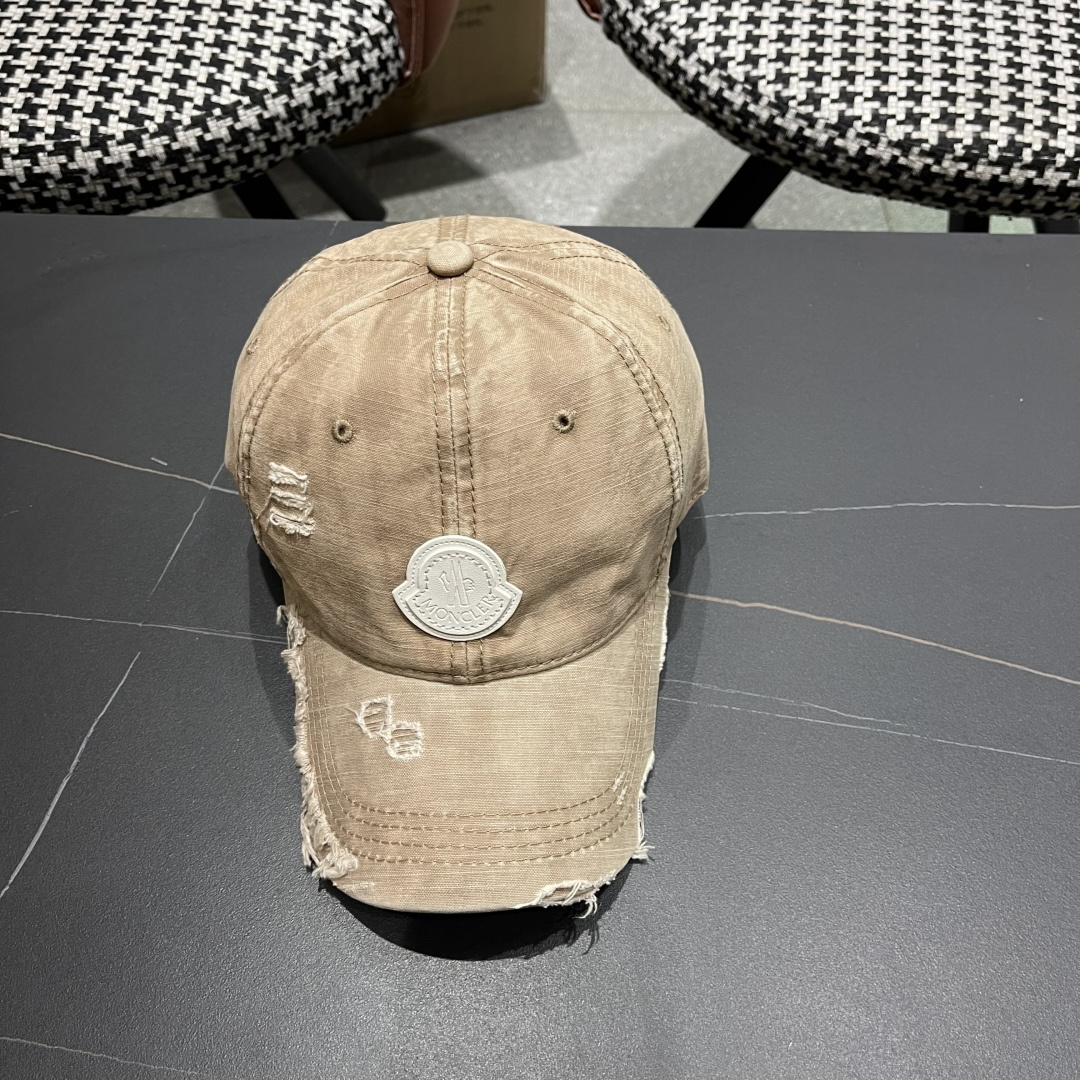  Moncler蒙口 水洗做日破洞棒球帽女2025春新款
防晒复古百搭鸭舌帽子男潮