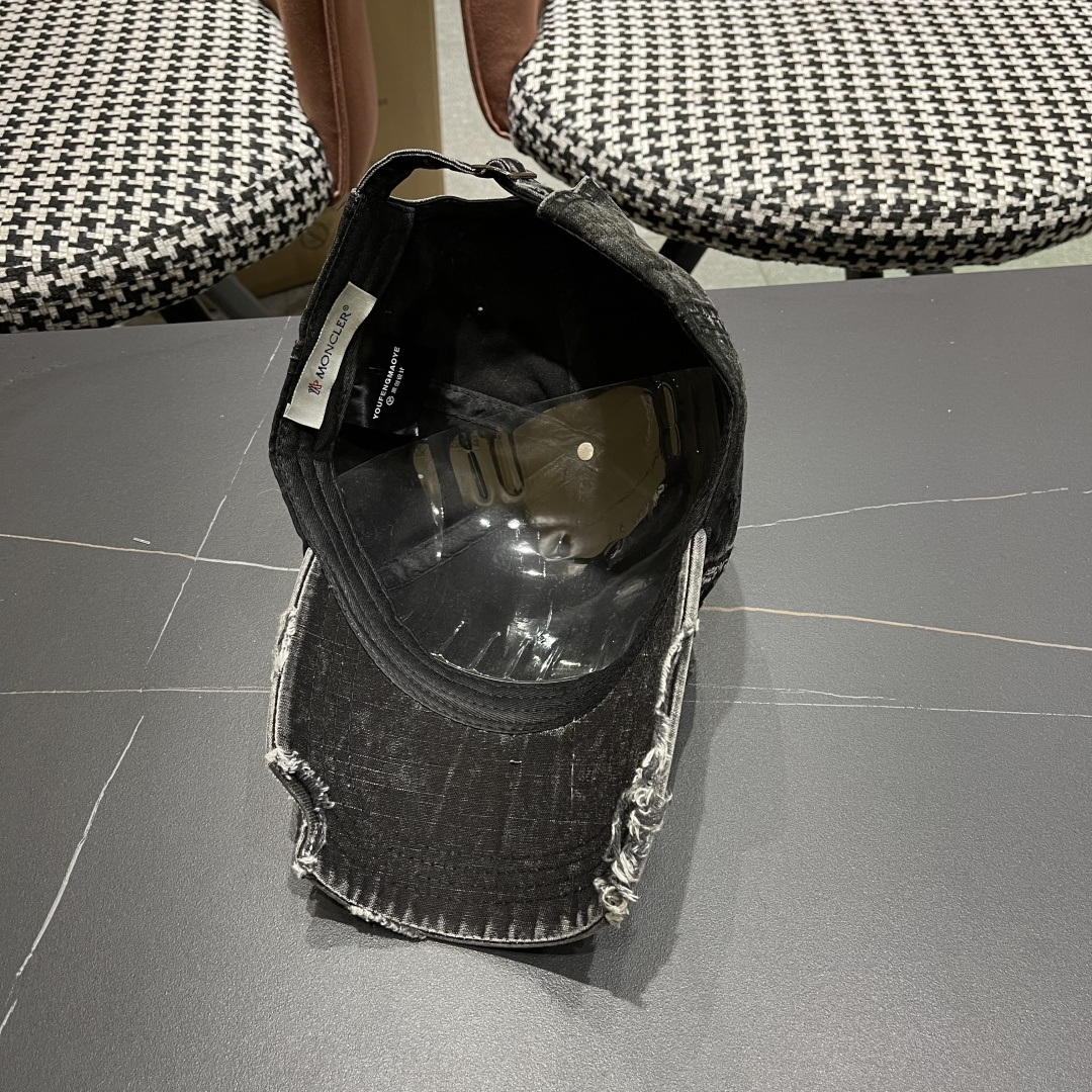  Moncler蒙口 水洗做日破洞棒球帽女2025春新款
防晒复古百搭鸭舌帽子男潮