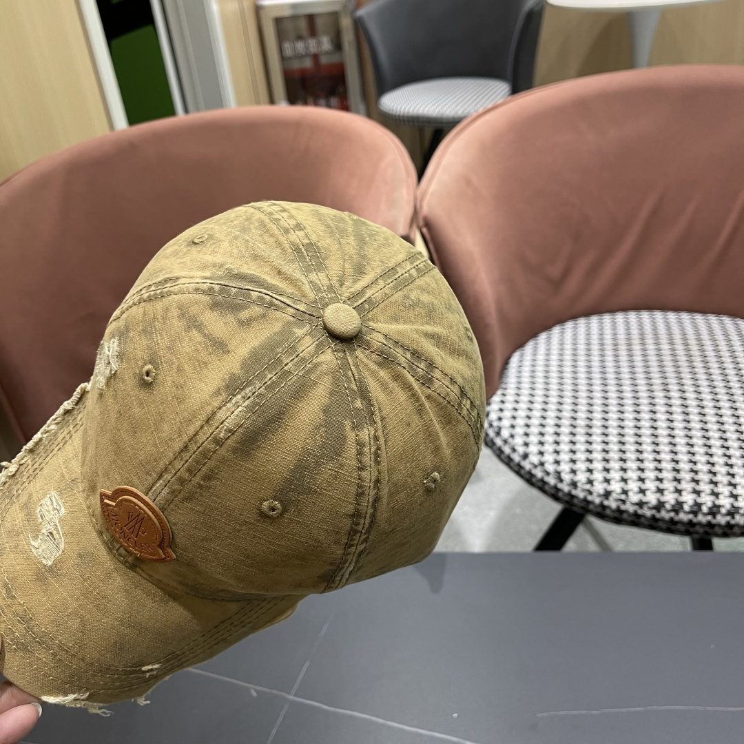  Moncler蒙口 水洗做日破洞棒球帽女2025春新款
防晒复古百搭鸭舌帽子男潮