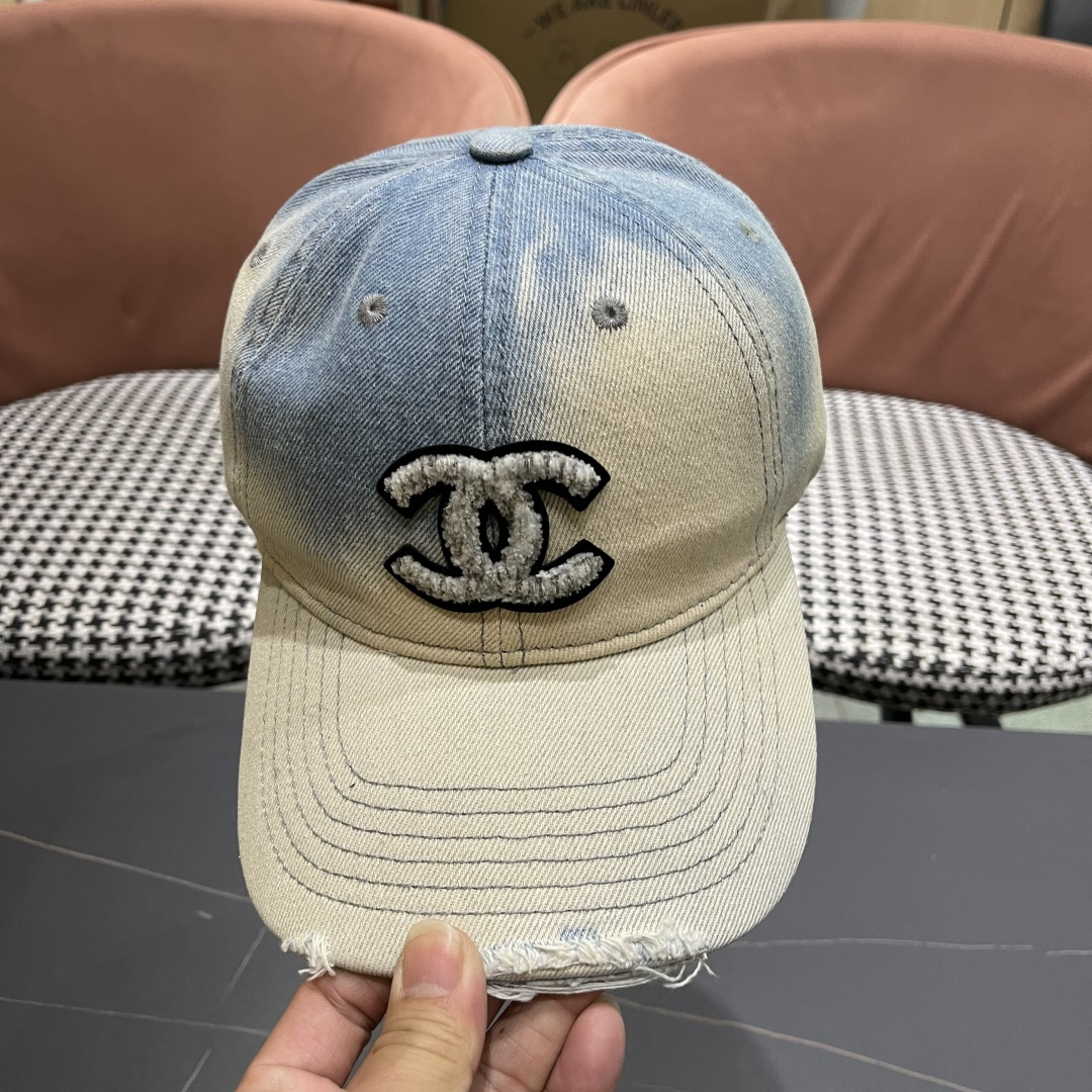 【CHANEL香奈儿】2025新款水洗牛仔大牌棒球帽，专柜经典款，男女通用