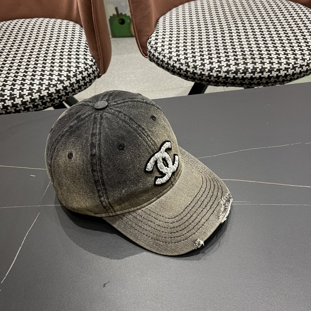 【CHANEL香奈儿】2025新款水洗牛仔大牌棒球帽，专柜经典款，男女通用