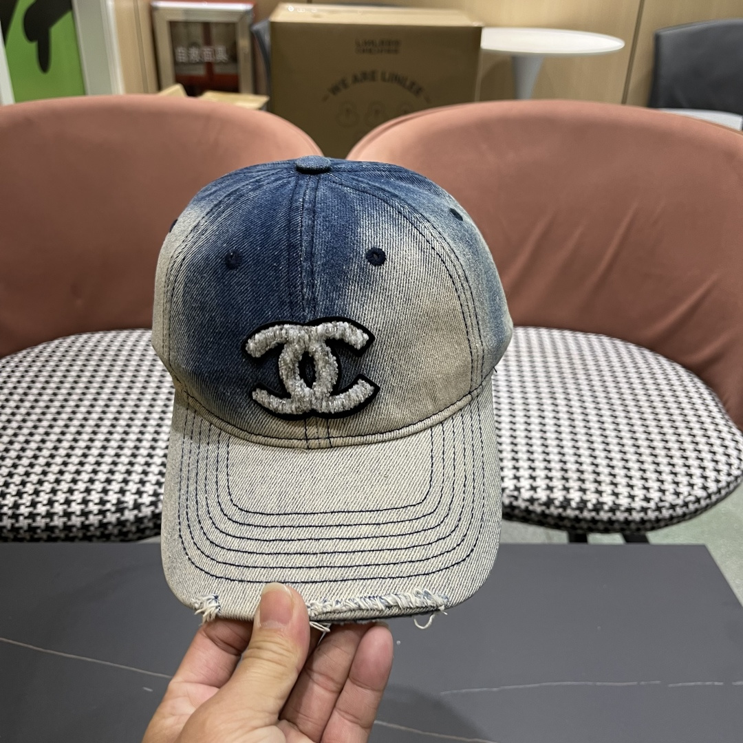 【CHANEL香奈儿】2025新款水洗牛仔大牌棒球帽，专柜经典款，男女通用