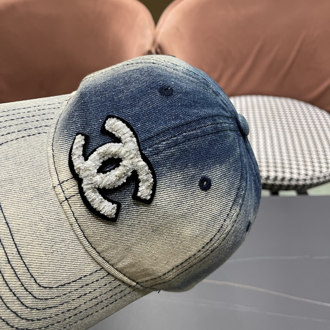 【CHANEL香奈儿】2025新款水洗牛仔大牌棒球帽，专柜经典款，男女通用