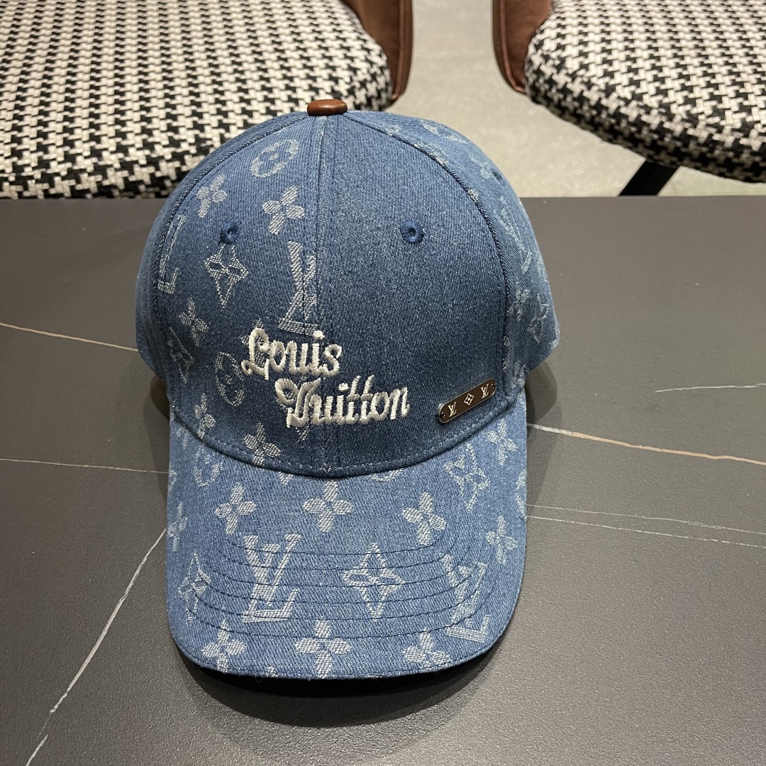  LV(路易威登)新款原单棒球帽，11开模订制，原版牛仔布料，做工细致完美，质量超赞，基础头围56，贴片
