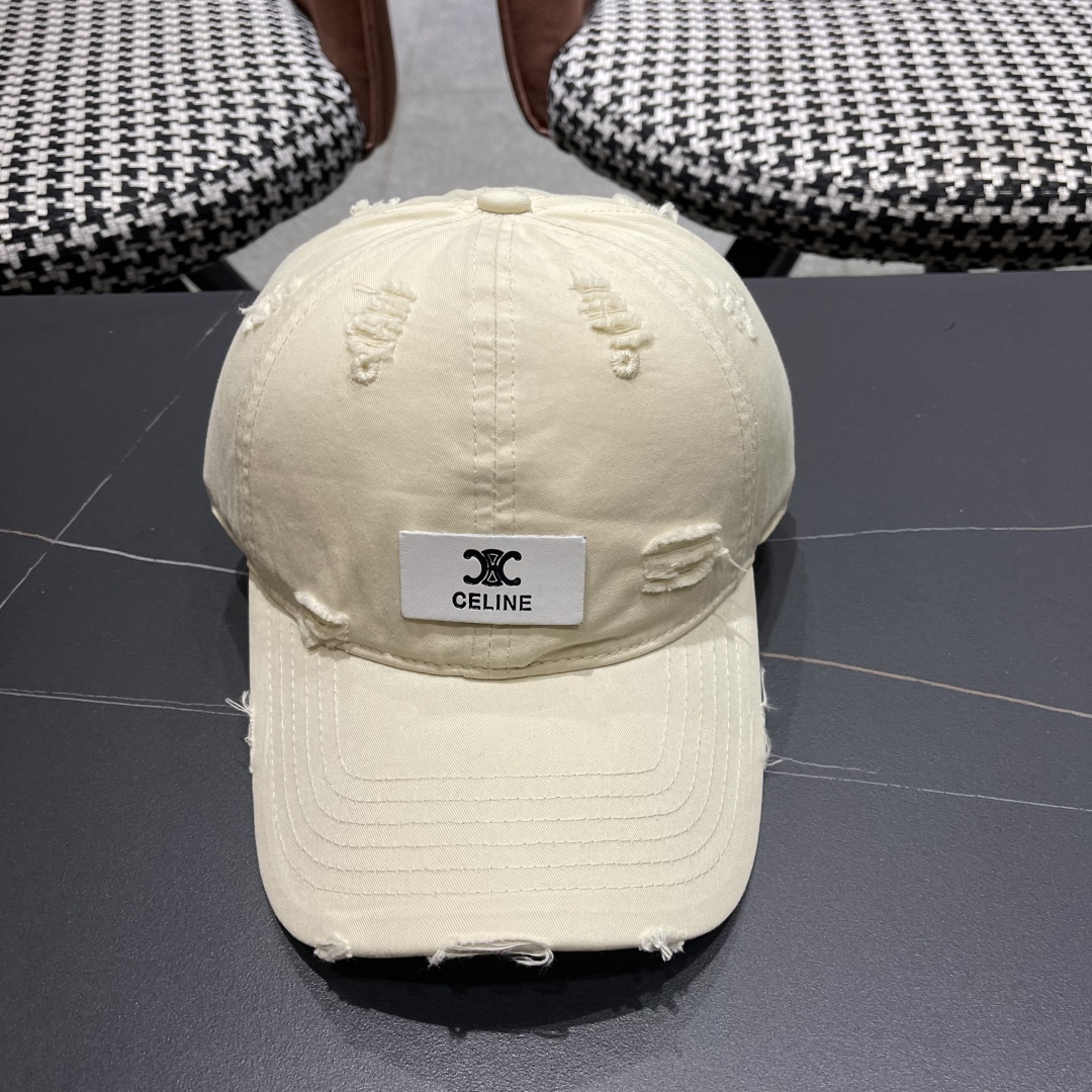  【CELINE赛琳】2025春夏新款爆款破洞棒球帽🧢，大牌款超好搭配，赶紧入手！