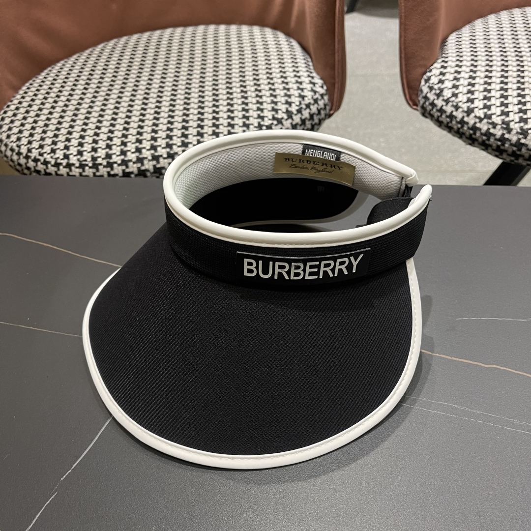  巴宝莉Burberry2025新款防晒太阳帽女空顶大帽檐防紫外线新款夏季户外遮阳帽