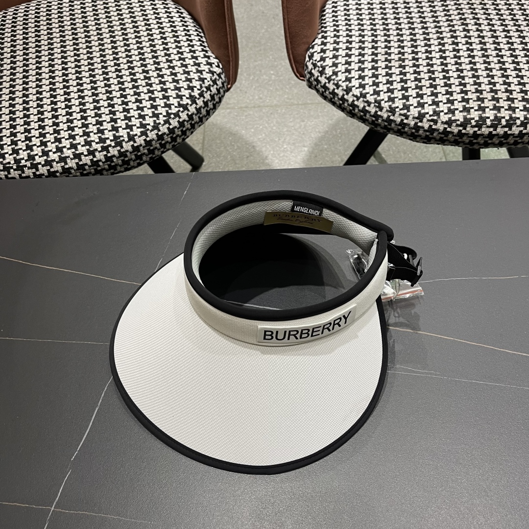  巴宝莉Burberry2025新款防晒太阳帽女空顶大帽檐防紫外线新款夏季户外遮阳帽
