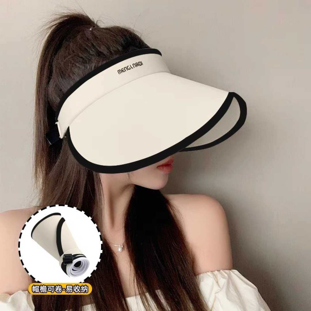  巴宝莉Burberry2025新款防晒太阳帽女空顶大帽檐防紫外线新款夏季户外遮阳帽