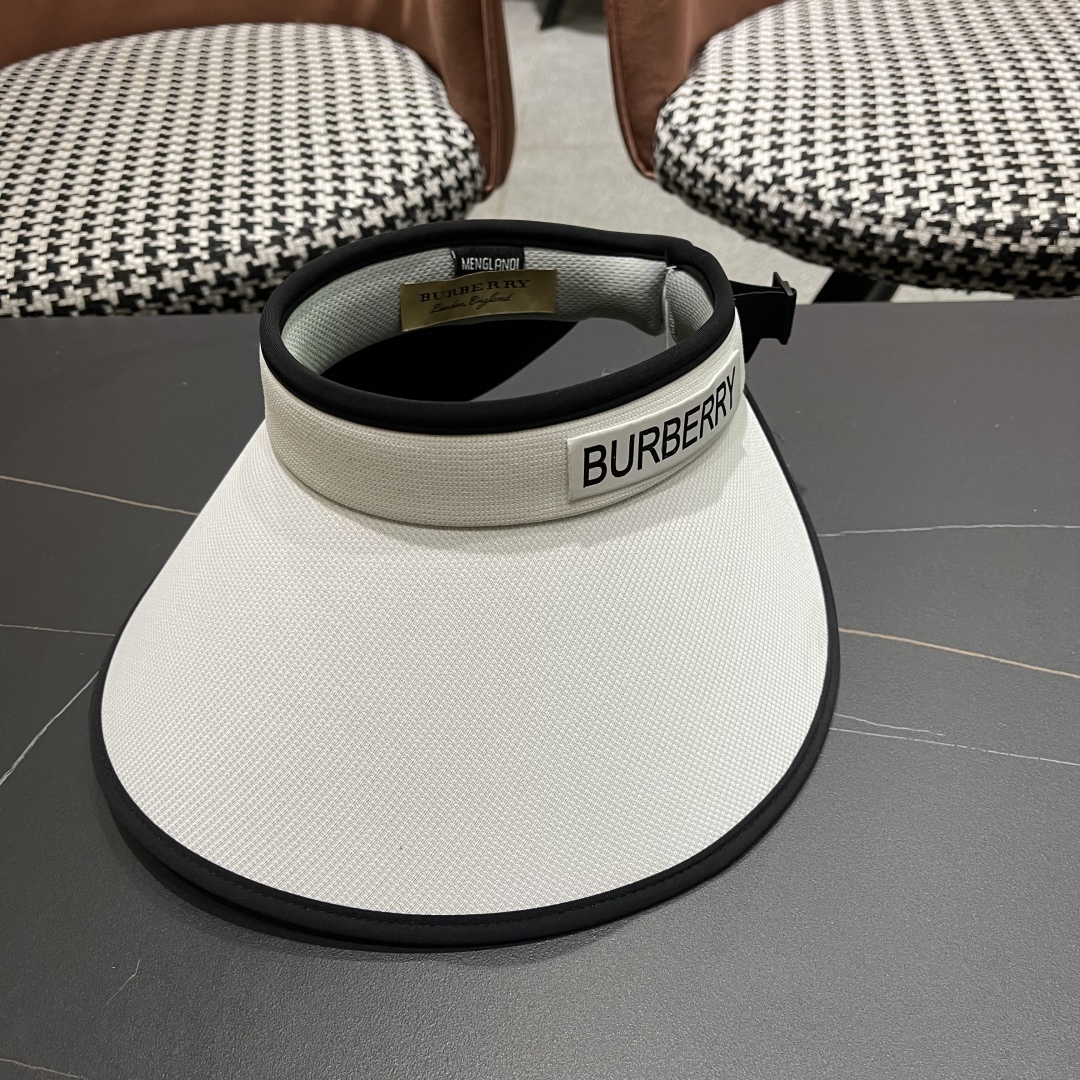  巴宝莉Burberry2025新款防晒太阳帽女空顶大帽檐防紫外线新款夏季户外遮阳帽