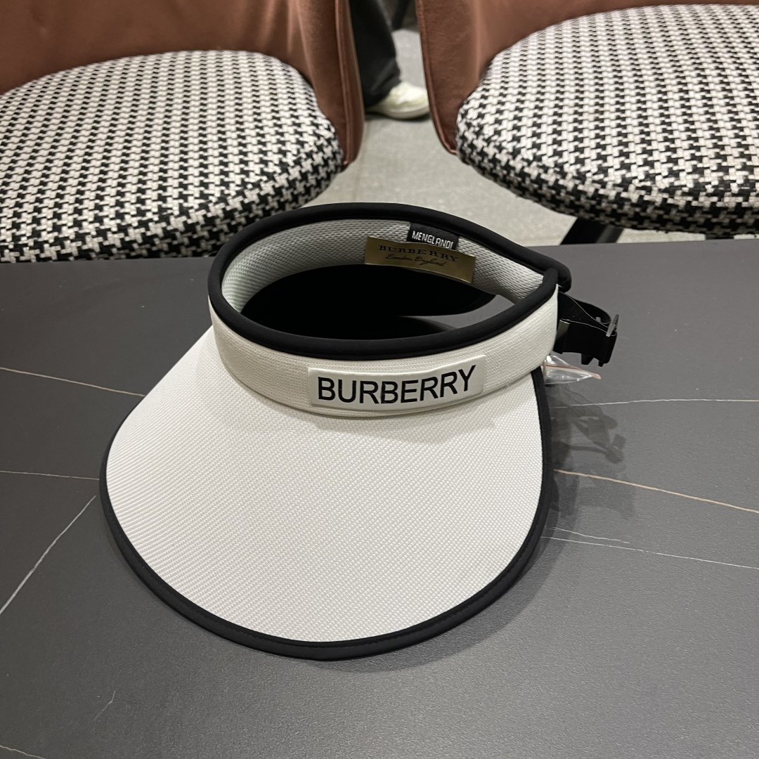  巴宝莉Burberry2025新款防晒太阳帽女空顶大帽檐防紫外线新款夏季户外遮阳帽