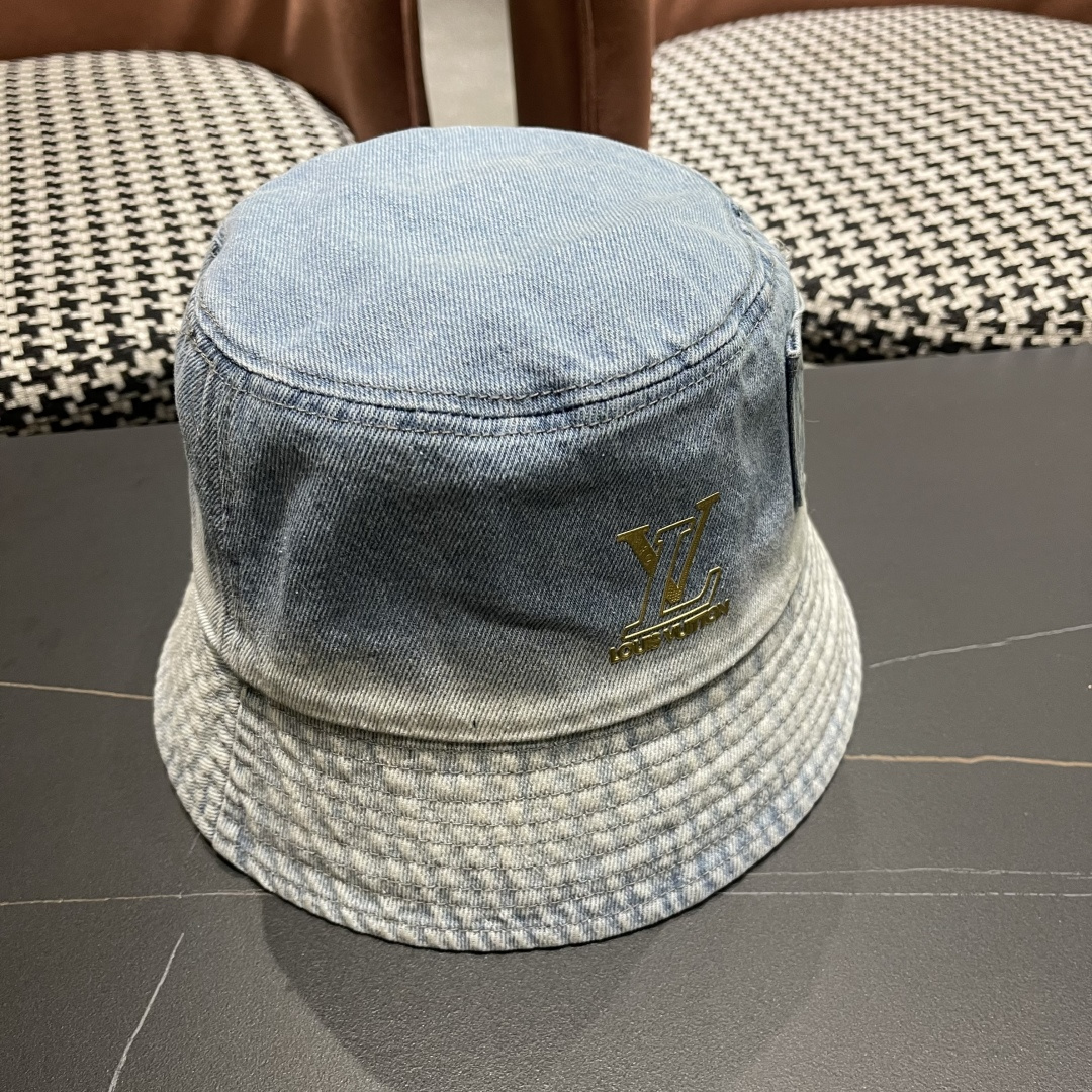  路易威登Lv 牛仔渔夫帽女春夏款休闲百搭品脸小盆帽大头
围遮阳防晒帽子潮