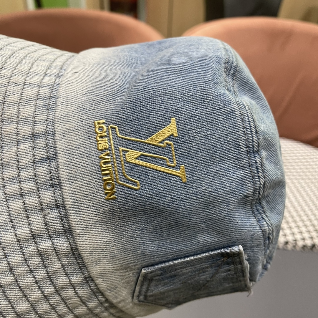  路易威登Lv 牛仔渔夫帽女春夏款休闲百搭品脸小盆帽大头
围遮阳防晒帽子潮