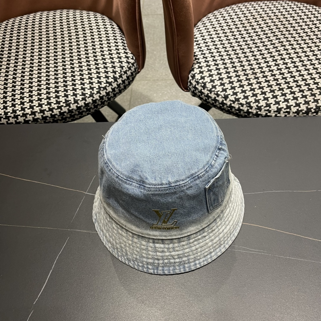  路易威登Lv 牛仔渔夫帽女春夏款休闲百搭品脸小盆帽大头
围遮阳防晒帽子潮