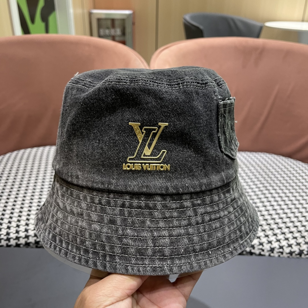  路易威登Lv 牛仔渔夫帽女春夏款休闲百搭品脸小盆帽大头
围遮阳防晒帽子潮