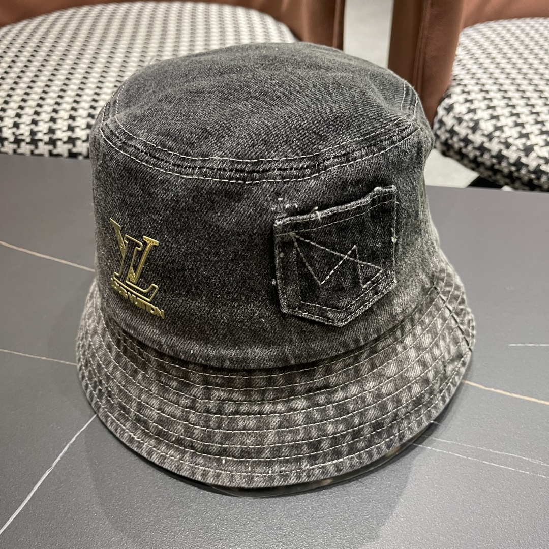  路易威登Lv 牛仔渔夫帽女春夏款休闲百搭品脸小盆帽大头
围遮阳防晒帽子潮