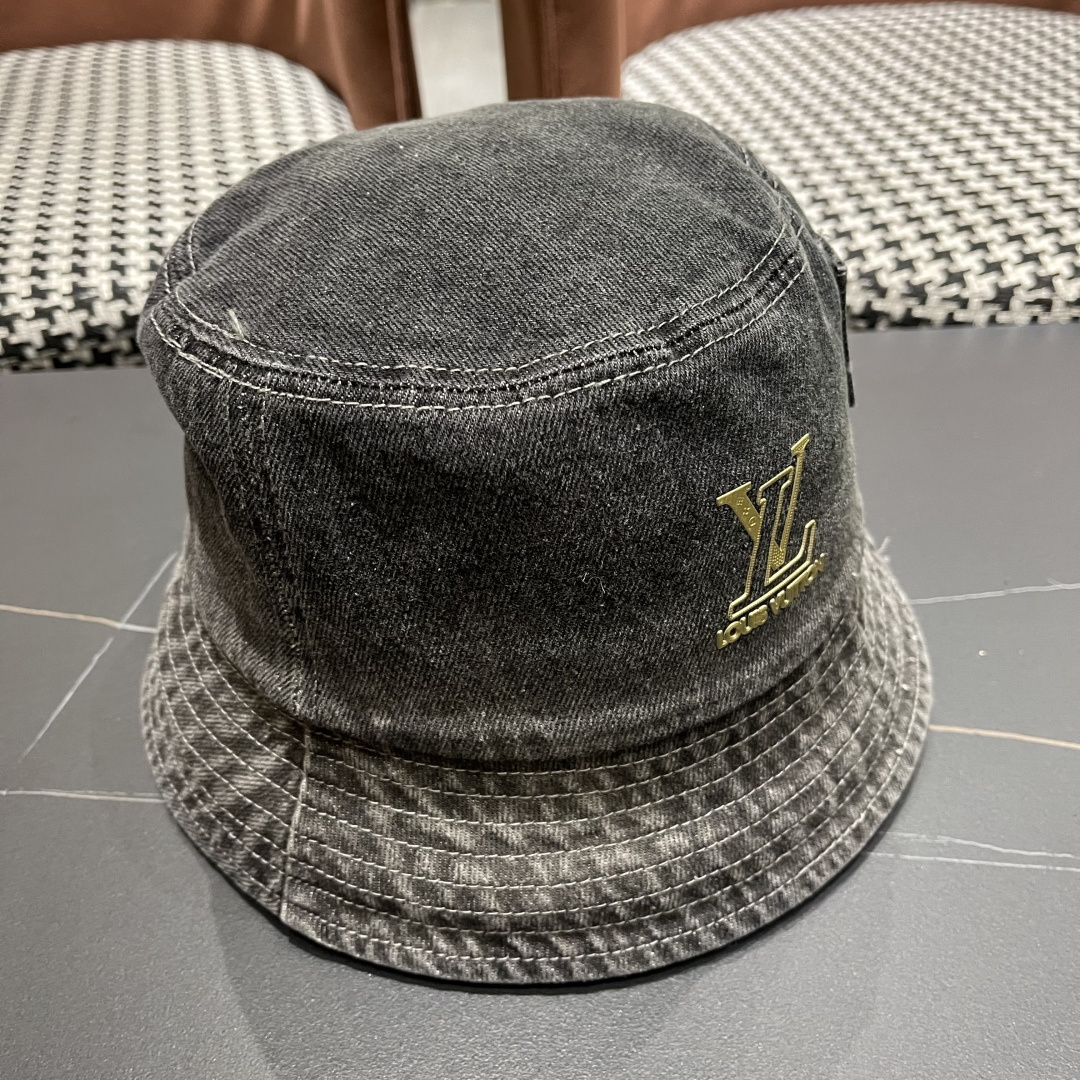  路易威登Lv 牛仔渔夫帽女春夏款休闲百搭品脸小盆帽大头
围遮阳防晒帽子潮