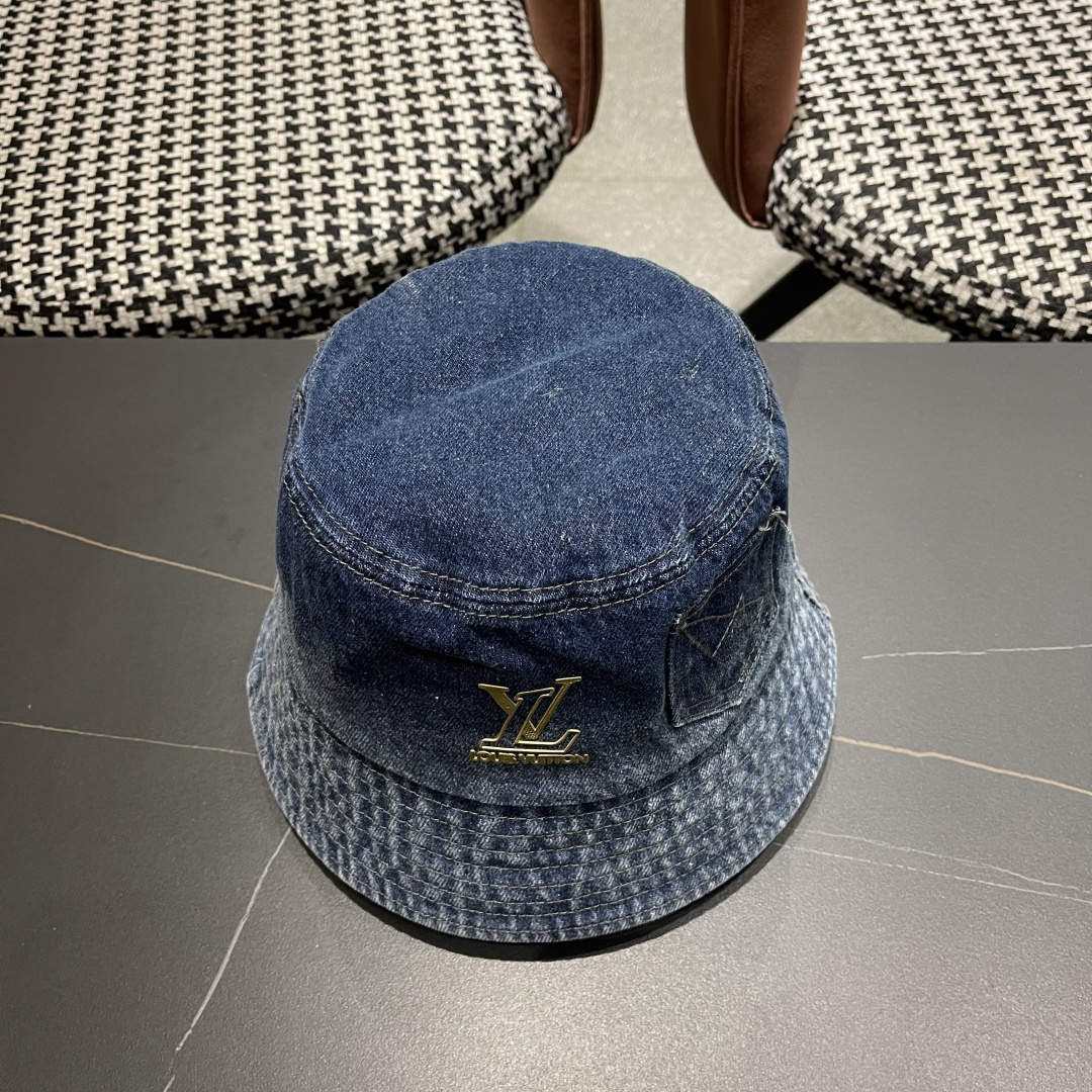  路易威登Lv 牛仔渔夫帽女春夏款休闲百搭品脸小盆帽大头
围遮阳防晒帽子潮