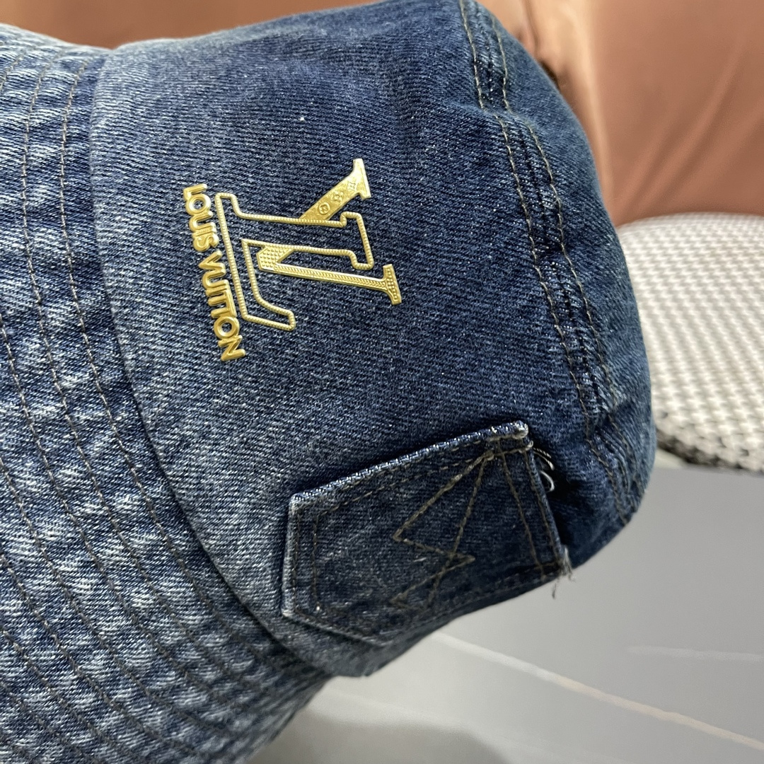  路易威登Lv 牛仔渔夫帽女春夏款休闲百搭品脸小盆帽大头
围遮阳防晒帽子潮