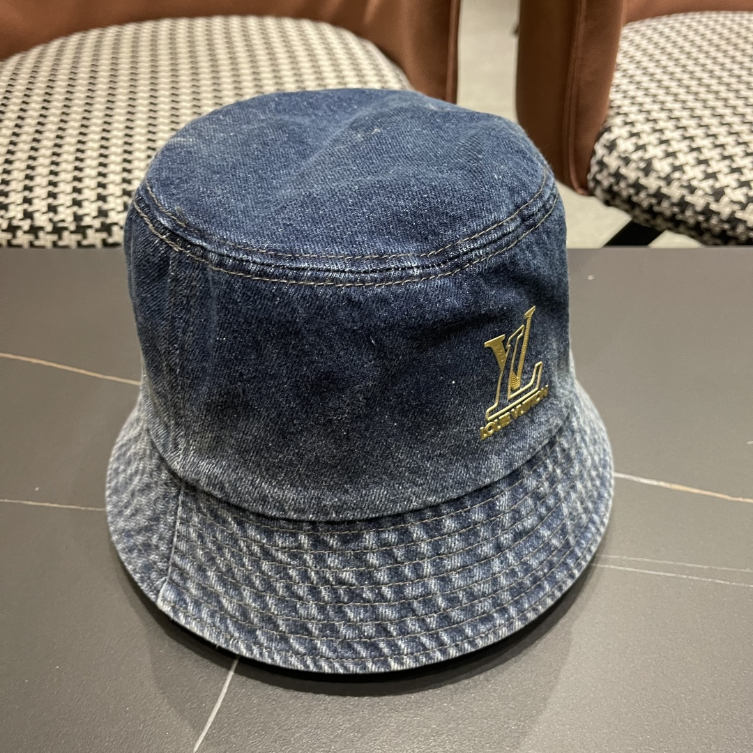  路易威登Lv 牛仔渔夫帽女春夏款休闲百搭品脸小盆帽大头
围遮阳防晒帽子潮