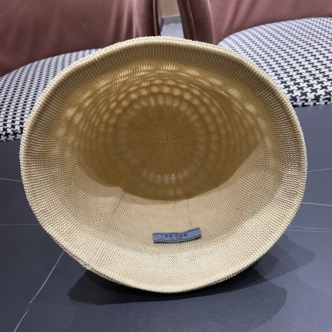  普拉达Prada 夏季时尚针织盆帽双面防晒遮阳渔夫帽女时尚
百搭素颜显脸小水桶帽
小