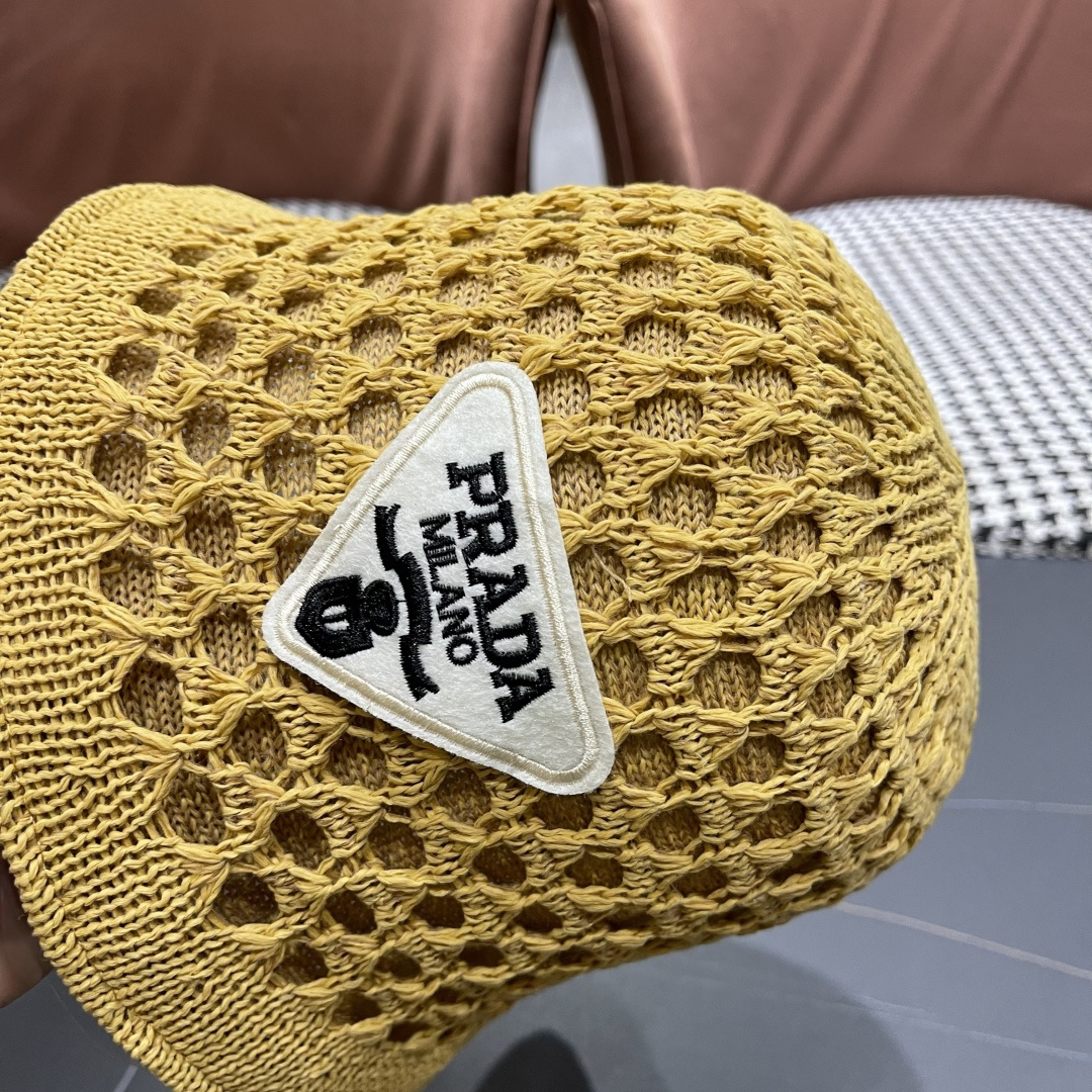  普拉达Prada 夏季时尚针织盆帽双面防晒遮阳渔夫帽女时尚
百搭素颜显脸小水桶帽
小