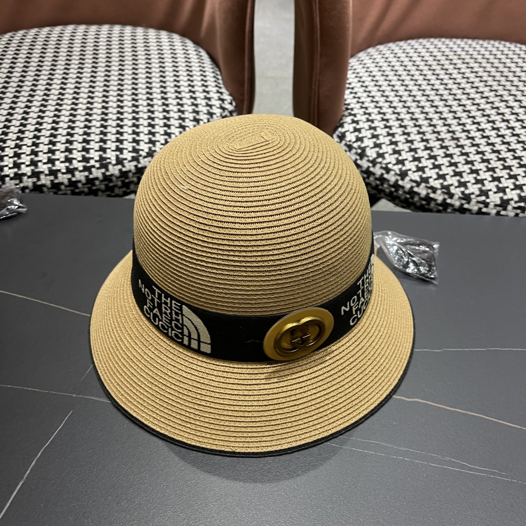 【GUCCI古奇】2025新款草编遮阳草帽盆帽🤩沙滩风，简约大方，百搭单品～新款帽型超美腻，新品上架