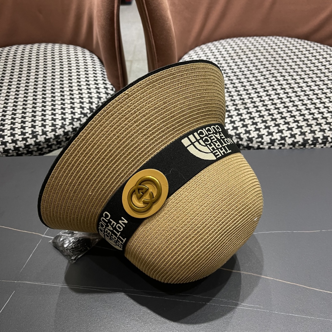 【GUCCI古奇】2025新款草编遮阳草帽盆帽🤩沙滩风，简约大方，百搭单品～新款帽型超美腻，新品上架