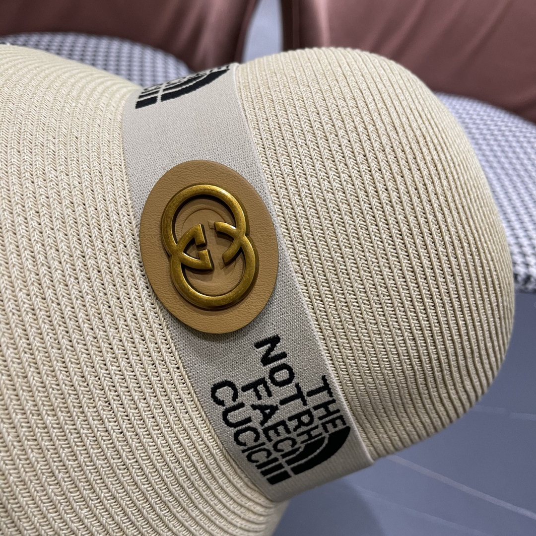 【GUCCI古奇】2025新款草编遮阳草帽盆帽🤩沙滩风，简约大方，百搭单品～新款帽型超美腻，新品上架