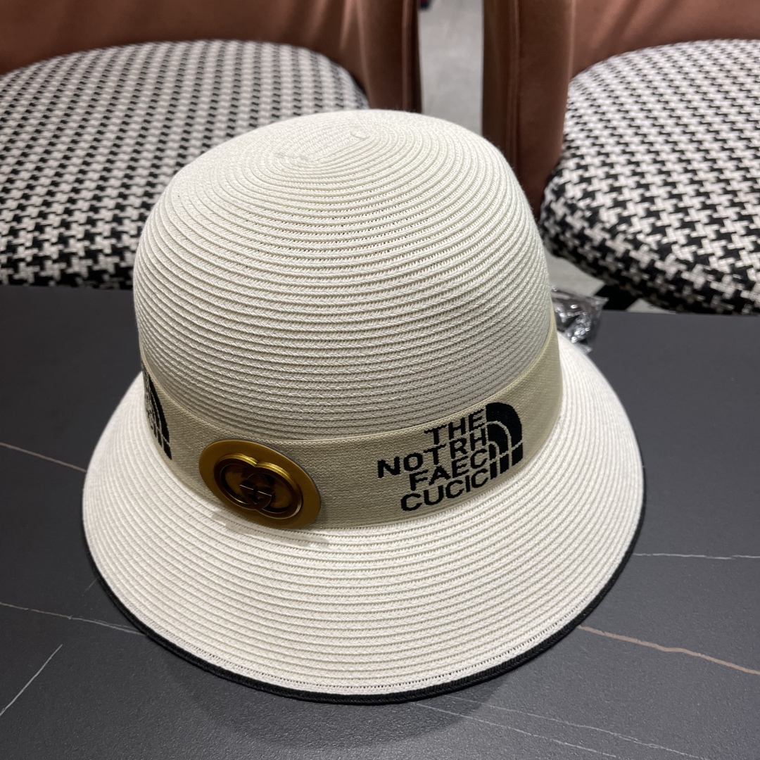 【GUCCI古奇】2025新款草编遮阳草帽盆帽🤩沙滩风，简约大方，百搭单品～新款帽型超美腻，新品上架