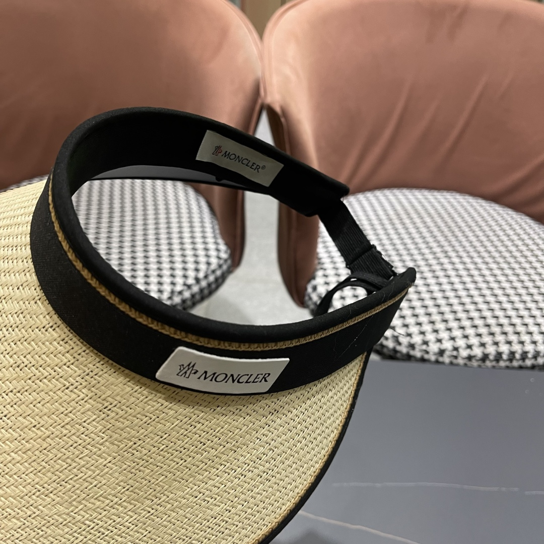 Moncler蒙口 洋气百搭空顶草帽夏防紫外线大帽檐遮阳帽女