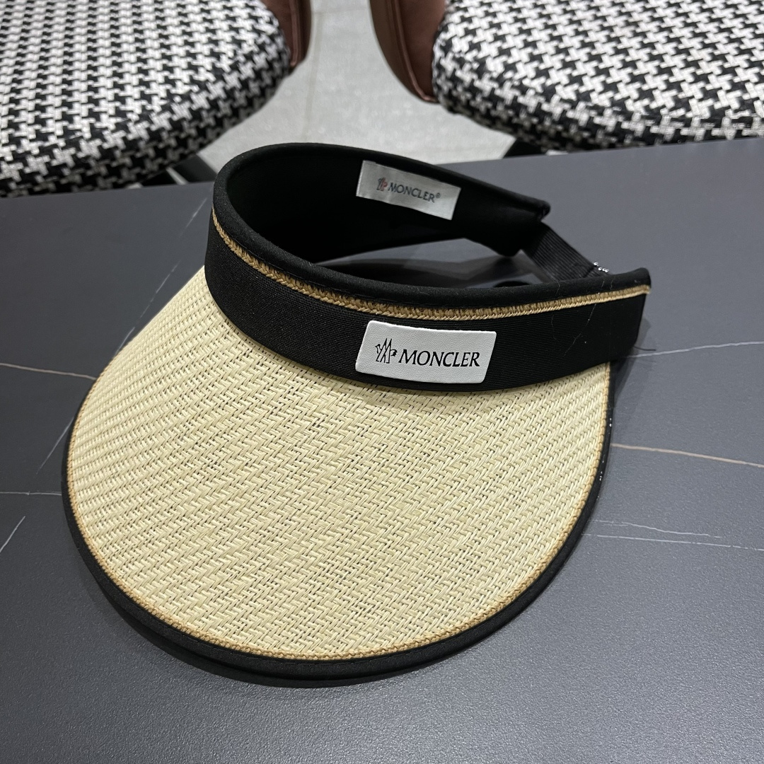 Moncler蒙口 洋气百搭空顶草帽夏防紫外线大帽檐遮阳帽女