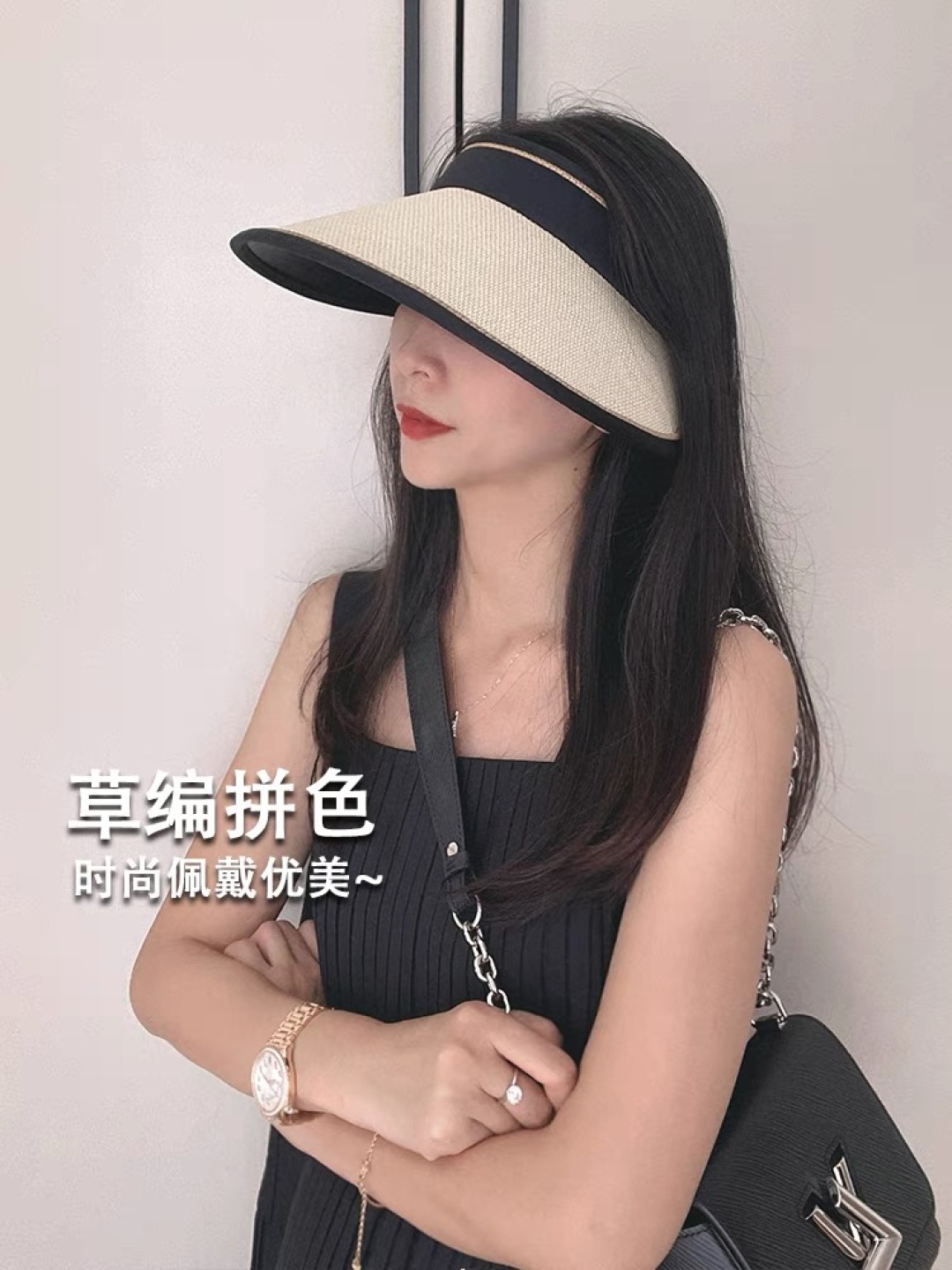 Moncler蒙口 洋气百搭空顶草帽夏防紫外线大帽檐遮阳帽女