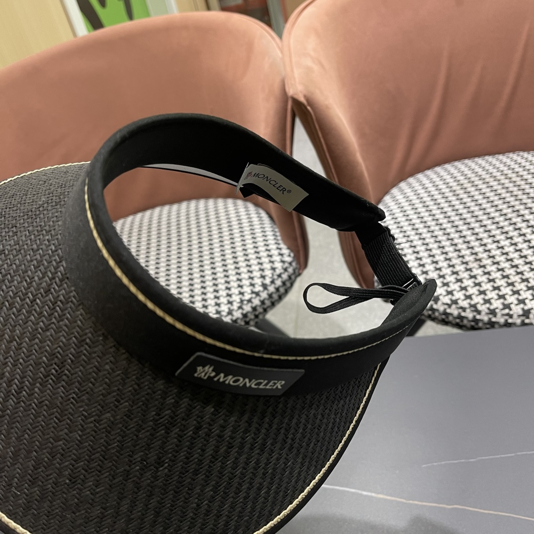 Moncler蒙口 洋气百搭空顶草帽夏防紫外线大帽檐遮阳帽女