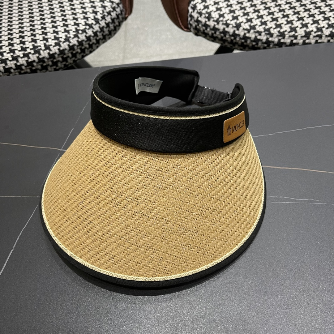 Moncler蒙口 洋气百搭空顶草帽夏防紫外线大帽檐遮阳帽女