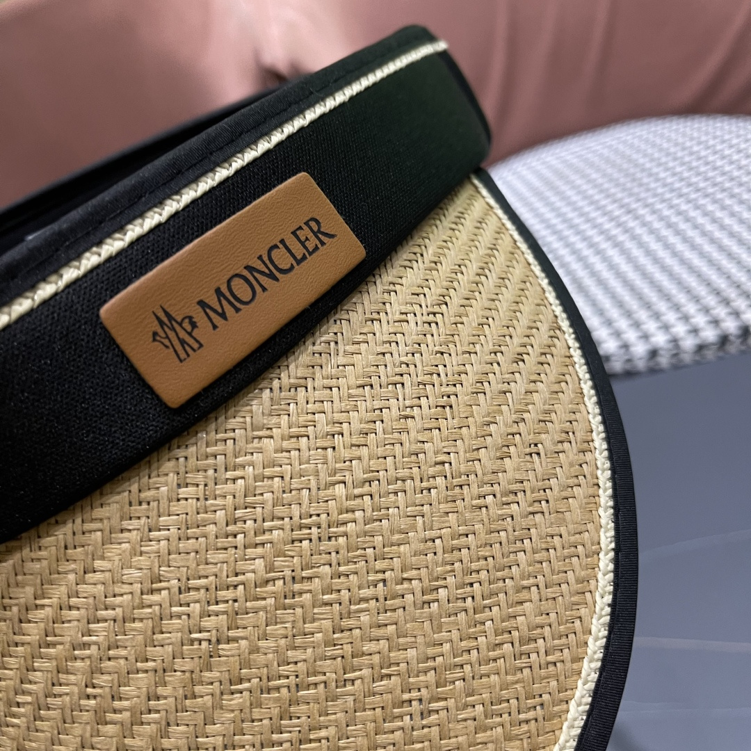 Moncler蒙口 洋气百搭空顶草帽夏防紫外线大帽檐遮阳帽女