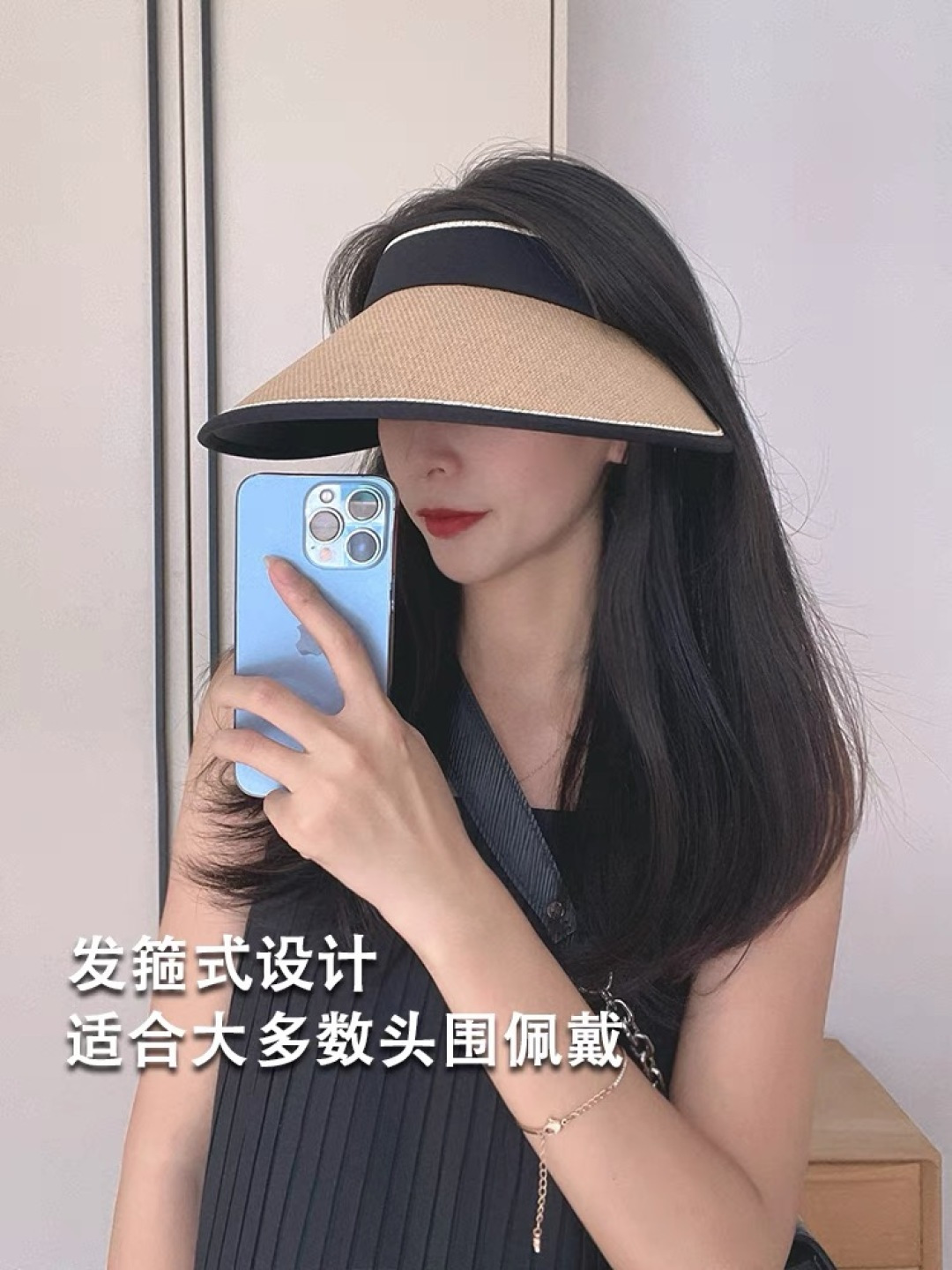 Moncler蒙口 洋气百搭空顶草帽夏防紫外线大帽檐遮阳帽女