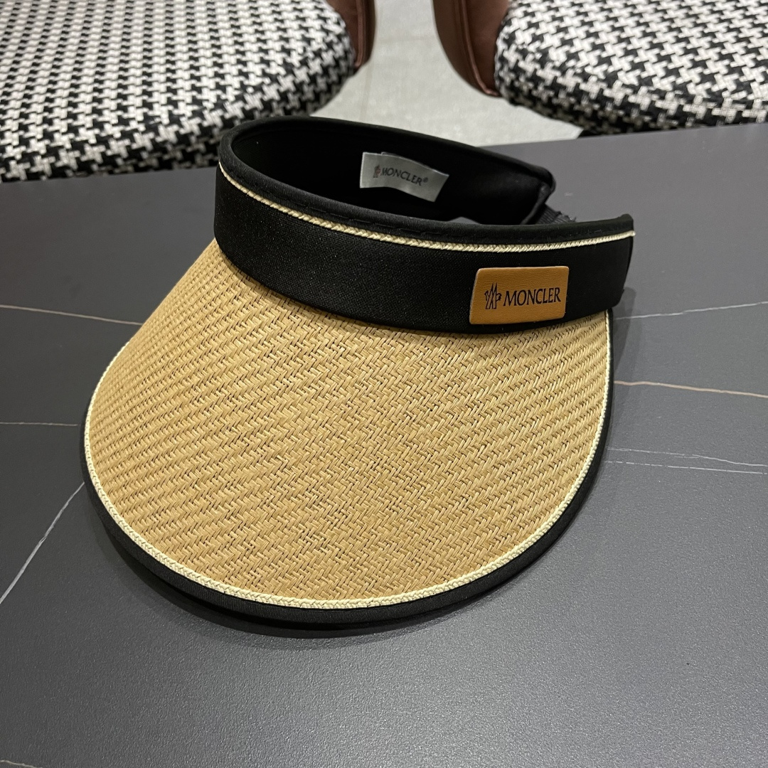 Moncler蒙口 洋气百搭空顶草帽夏防紫外线大帽檐遮阳帽女